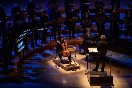 LA Master Chorale: Sacred Veil World Premiere at Walt Disney Concert Hall, LA, February 16, 2019. Cellist: Cecilia Tsan. Photos by Jamie Pham.