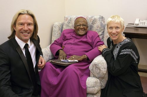 Eric with Archbishop Desmond Tutu & Annie Lennox at the Templeton Prize Ceremony 2013