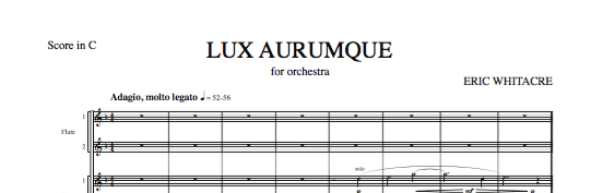 Lux Aurumque for orchestra
